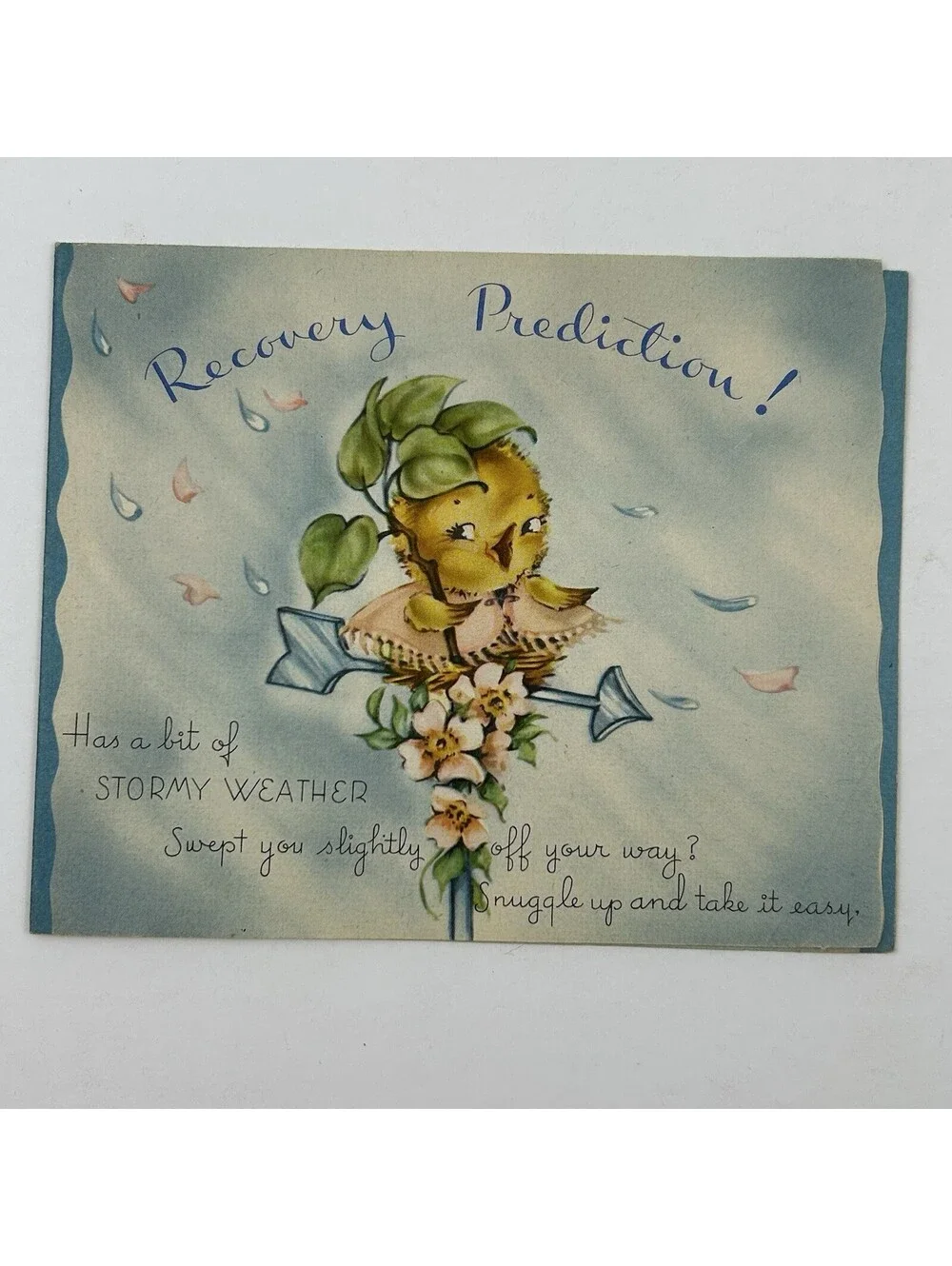 Vintage Get Well Card Recovery Prediction Anthropomorphic Sun Unused 1950s   N-2